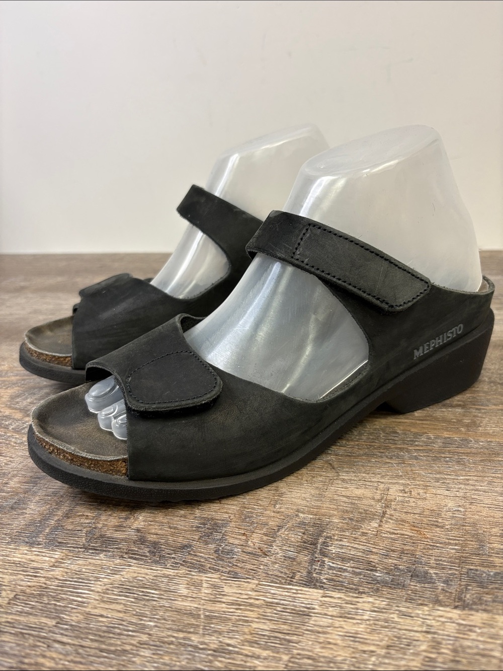 Mephisto Black Nubuck Leather Comfort Sandals Women’s EU 40 US 10